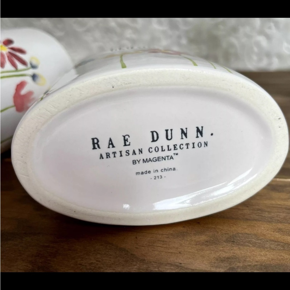 Rae Dunn Artisan Collection 3 Vanity Pieces Stuff & Brushes EUC Floral Holders - Picture 14 of 14